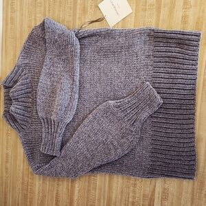 CYNTHIA ROWLEY Mock Knit Sweater, size XS